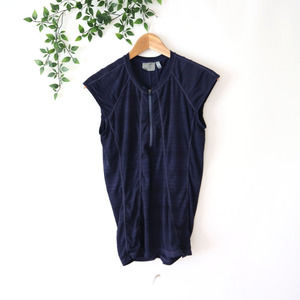 Athleta Women's Sleeveless 1/2 Zip Dark Blue Top Size S Small